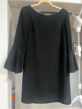 White House Black Market Black Bell-Sleeve Shift Dress - Women